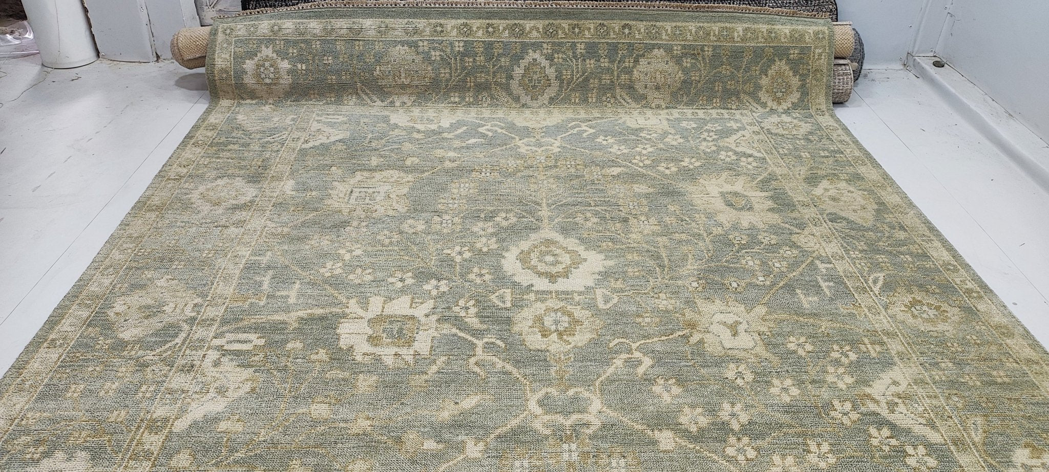 Claudia Lonow 9x12 Hand-Knotted Silver & Grey Turkish Oushak | Banana Manor Rug Factory Outlet