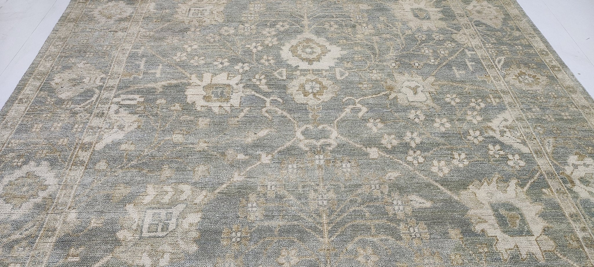 Claudia Lonow 9x12 Hand-Knotted Silver & Grey Turkish Oushak | Banana Manor Rug Factory Outlet