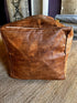 Cliff Booth 40"x20"x20" Brown Leather Moroccan Pouffe/Floor Cushion | Banana Manor Rug Company
