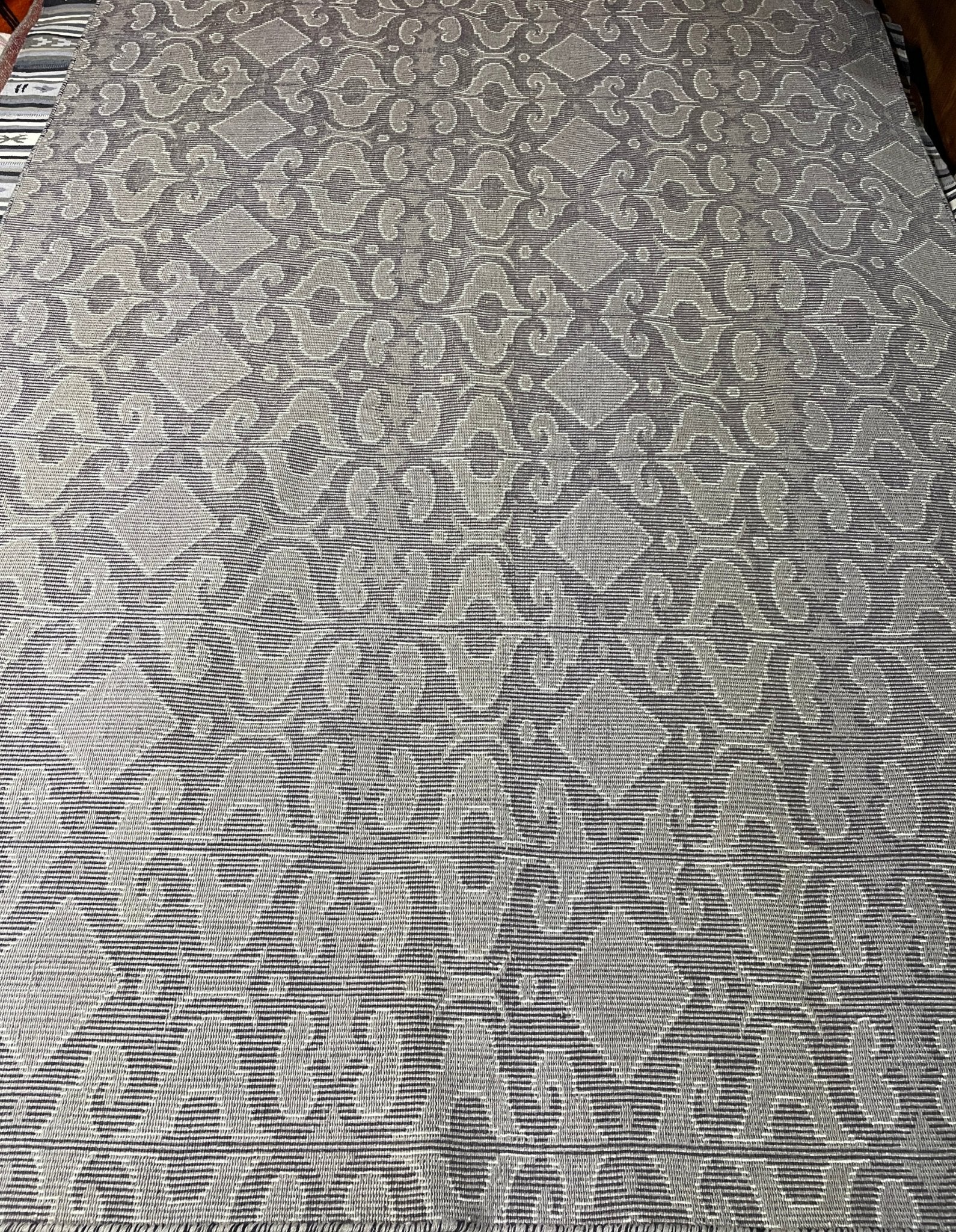 Coach Morris Buttermaker 6x9 Handwoven Durrie Rug | Banana Manor Rug Company