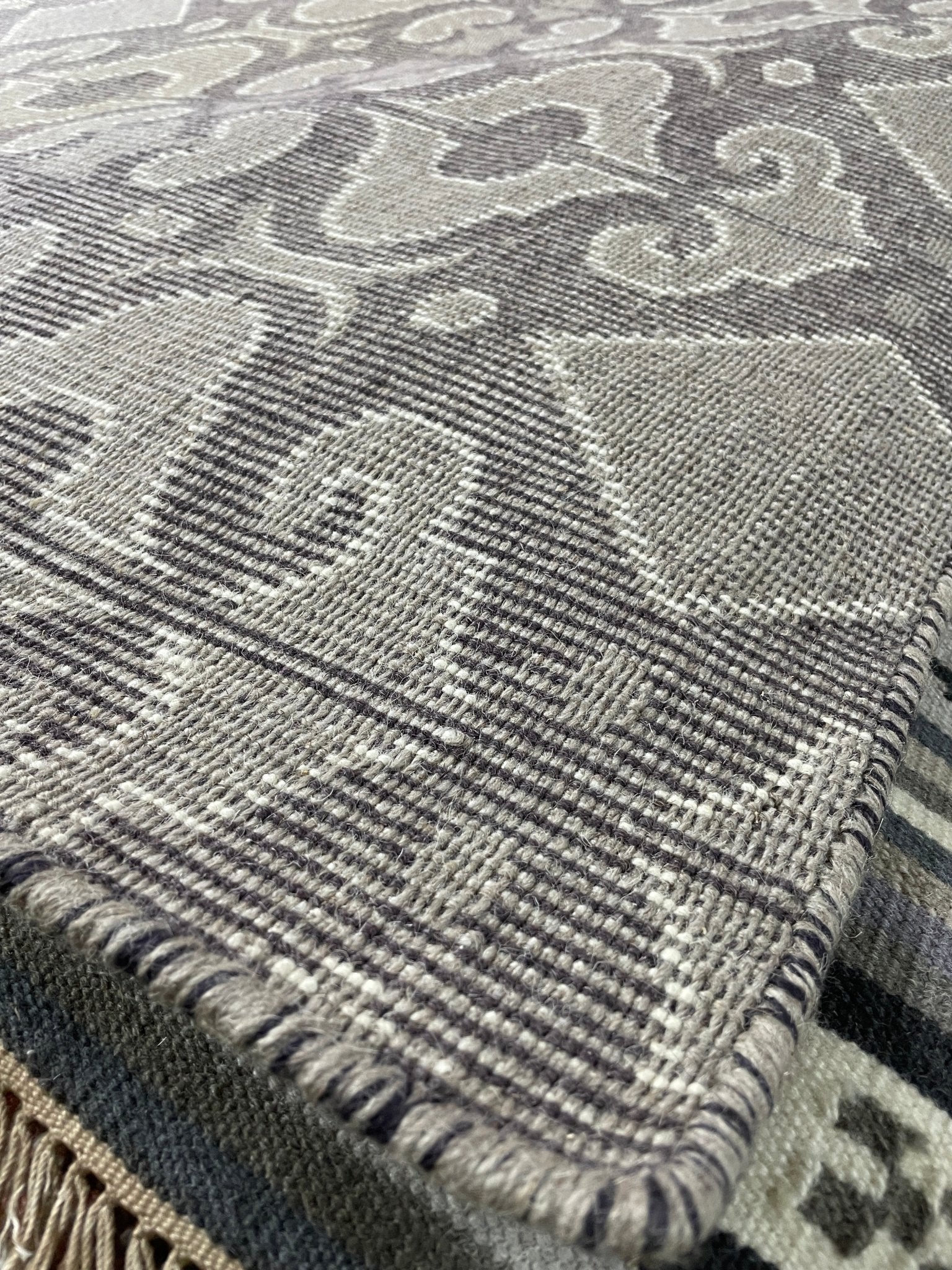 Coach Morris Buttermaker 6x9 Handwoven Durrie Rug | Banana Manor Rug Company