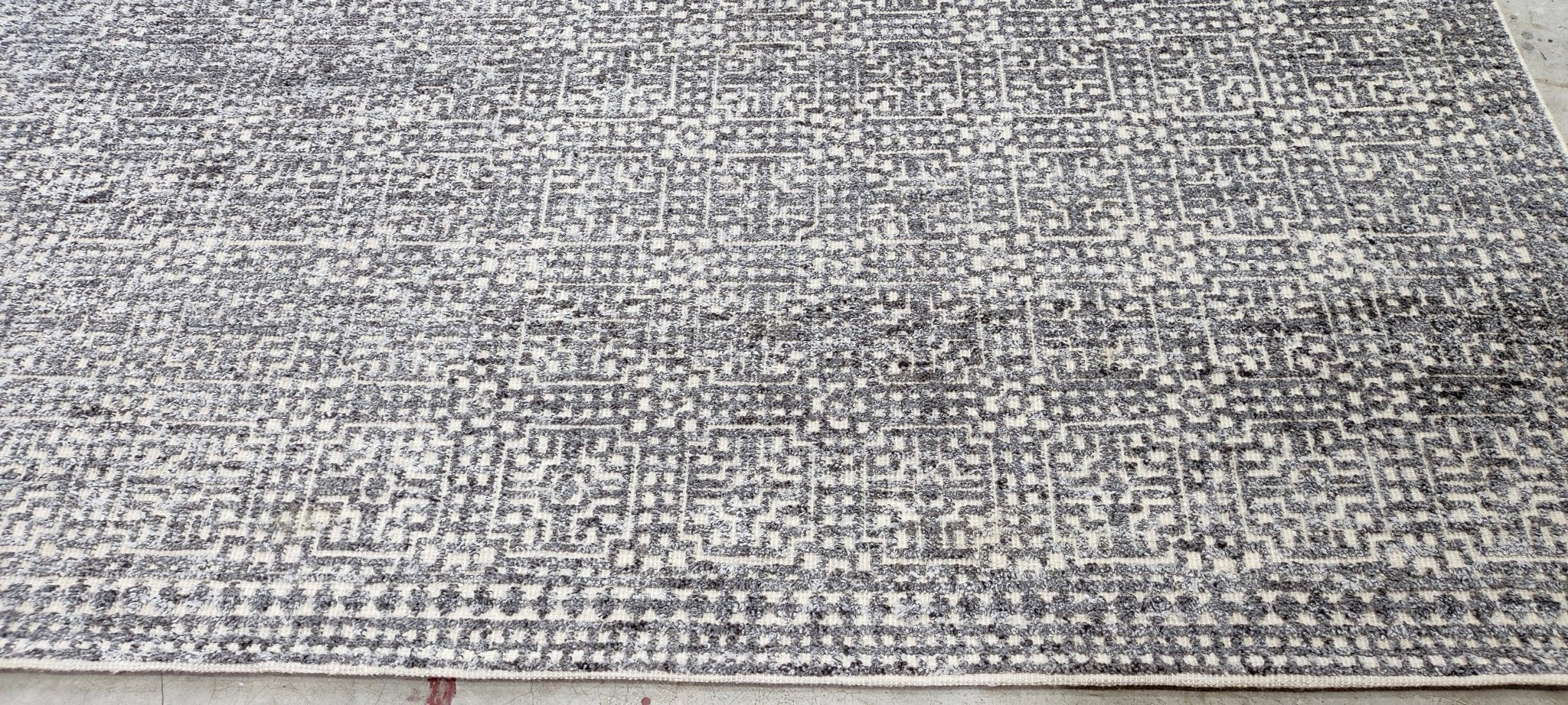 Cobb 9x11.9 Hand-Knotted Grey & Ivory Modern | Banana Manor Rug Factory Outlet