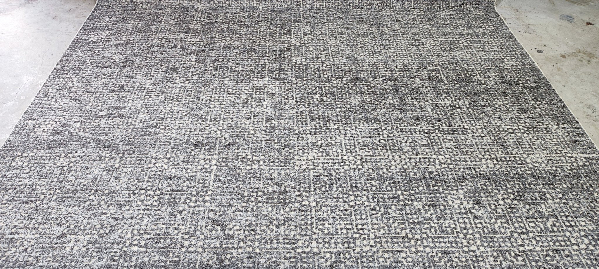 Cobb 9x11.9 Hand-Knotted Grey & Ivory Modern | Banana Manor Rug Factory Outlet