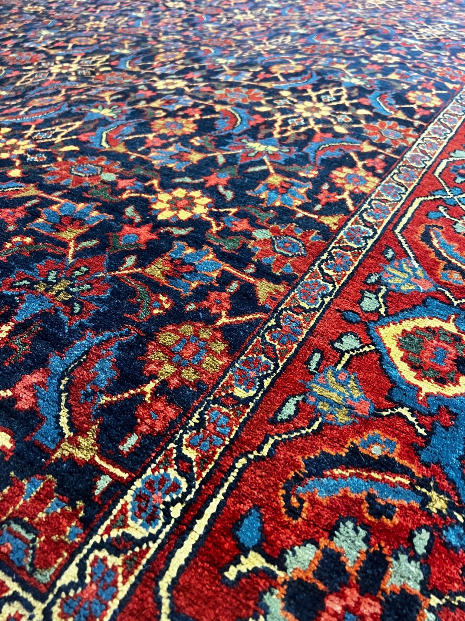 Colgate Estate 6.6x16 Antique Persian Gallery Carpet Red & Blue | Banana Manor Rug Factory Outlet