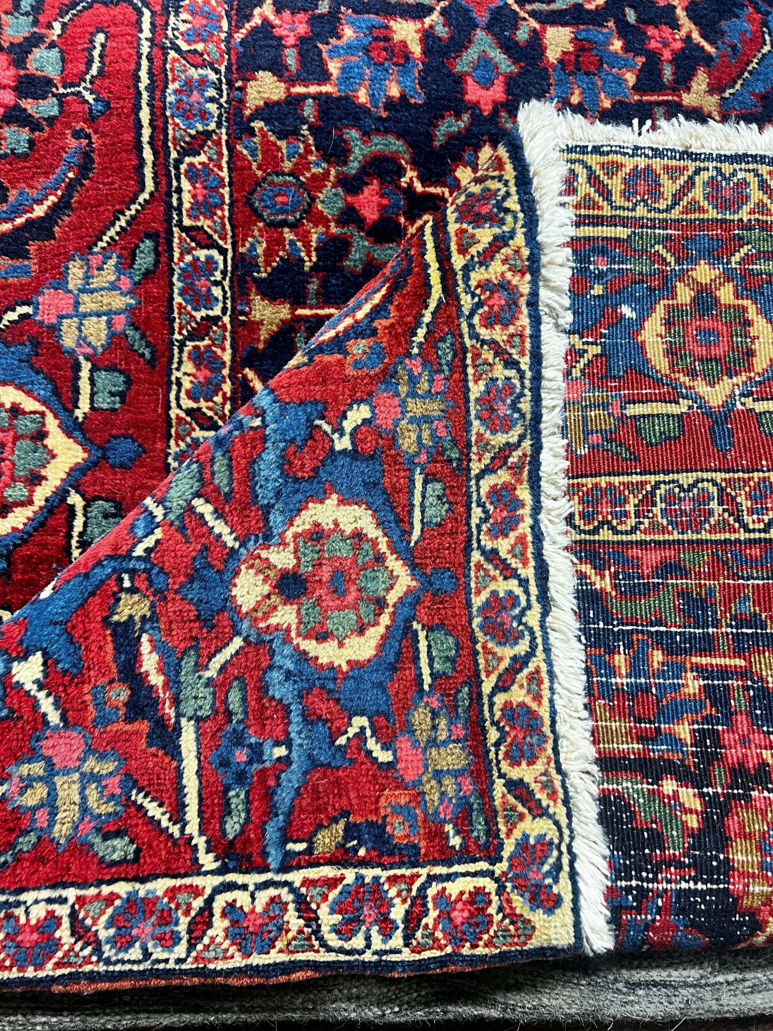 Colgate Estate 6.6x16 Antique Persian Gallery Carpet Red & Blue | Banana Manor Rug Factory Outlet