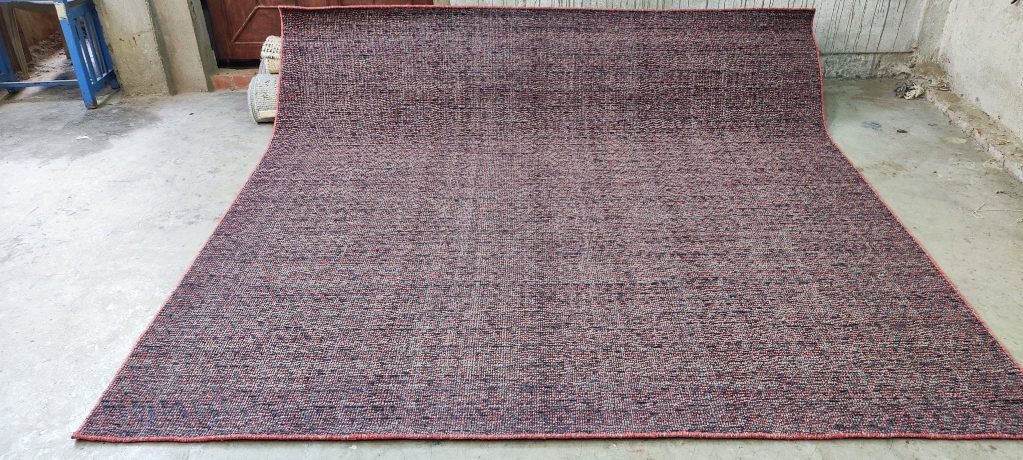 Colin Stiles 8x8 Handwoven Textured Wool Durrie | Banana Manor Rug Factory Outlet