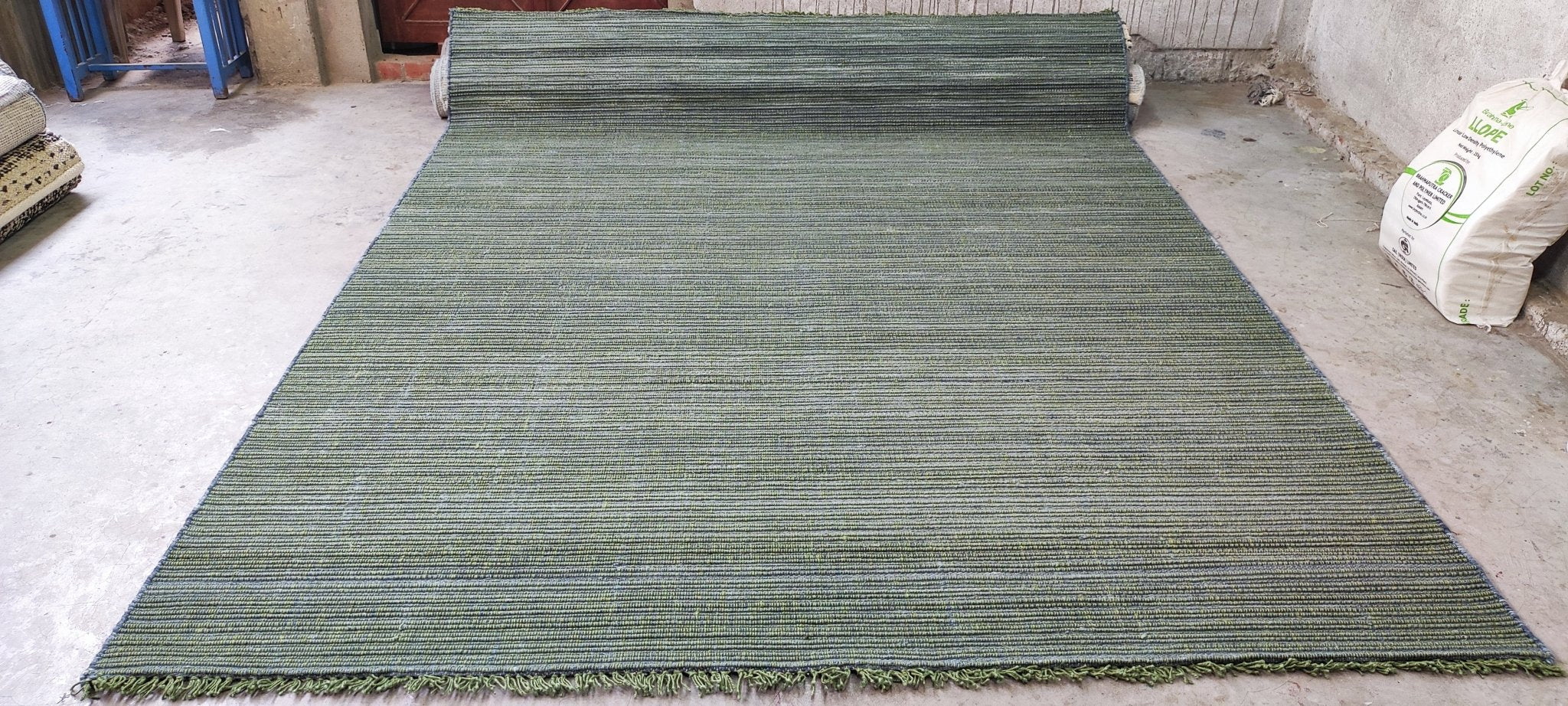 Comfrey 8x10 Handwoven Textured Wool Durrie | Banana Manor Rug Factory Outlet