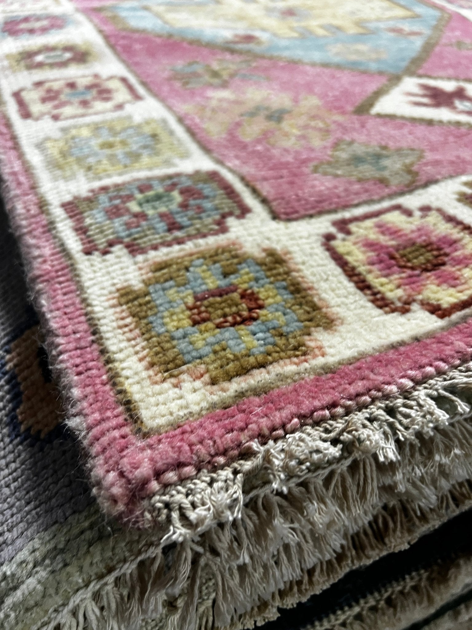 Constance 2.6x10 Hand-Knotted Light Pink Oushak Runner | Banana Manor Rug Factory Outlet