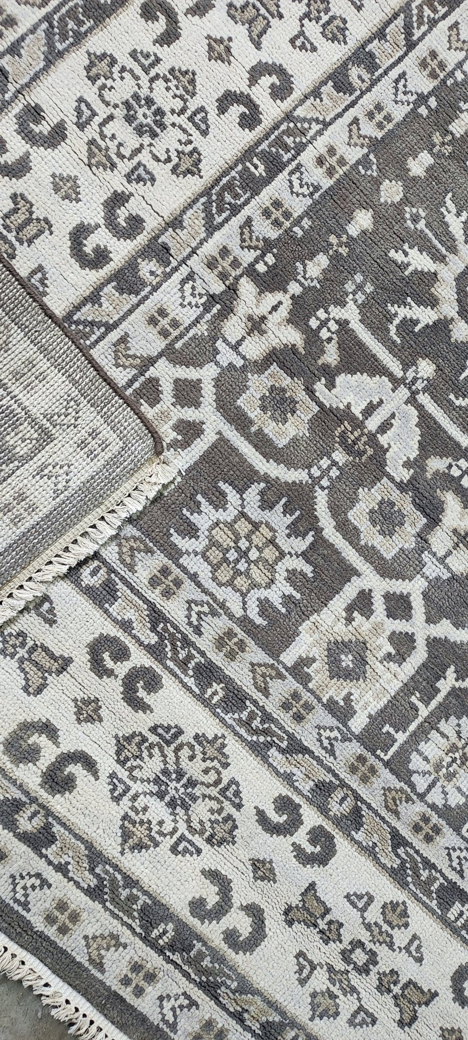 Corin 8.9x11.9 Hand Knotted Grey & Ivory All Over | Banana Manor Rug Factory Outlet