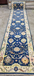 Corinna 2.6x12 Hand-Knotted Blue & Beige Oushak | Banana Manor Rug Factory Outlet