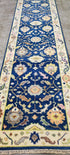 Corinna 2.6x12 Hand-Knotted Blue & Beige Oushak | Banana Manor Rug Factory Outlet