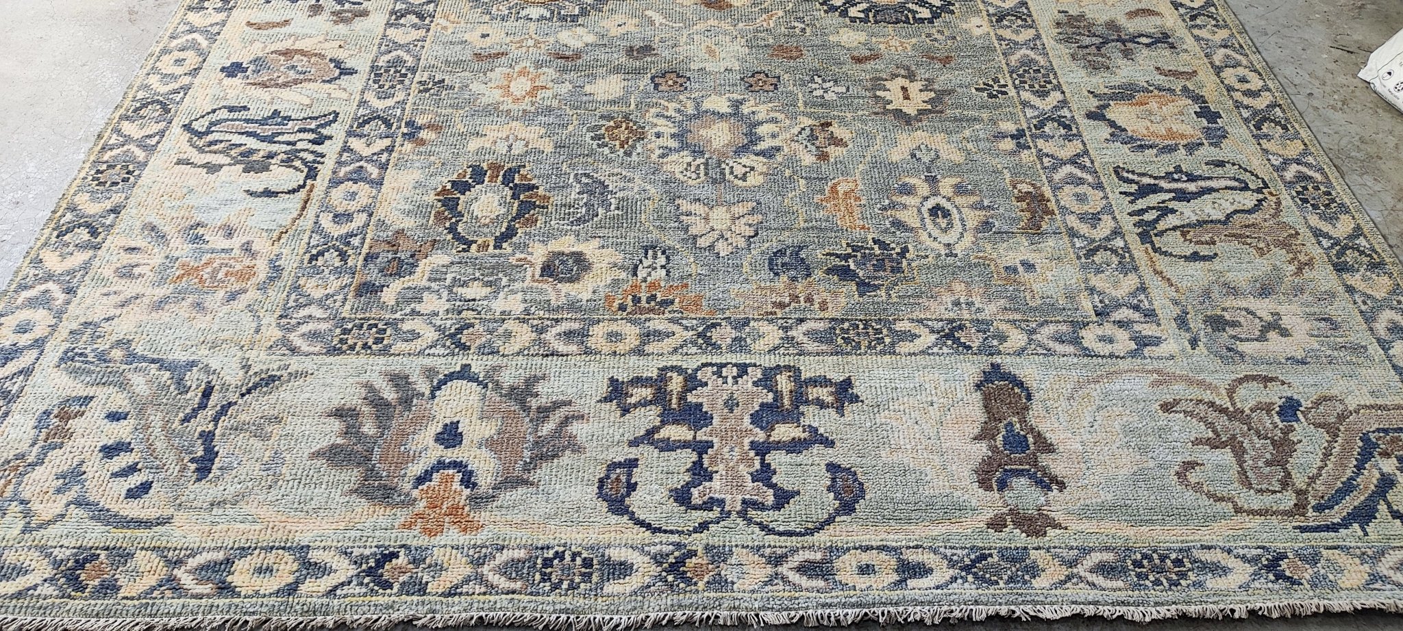 Corinne 8x10 Hand-Knotted Light Grey & Tan Oushak | Banana Manor Rug Factory Outlet