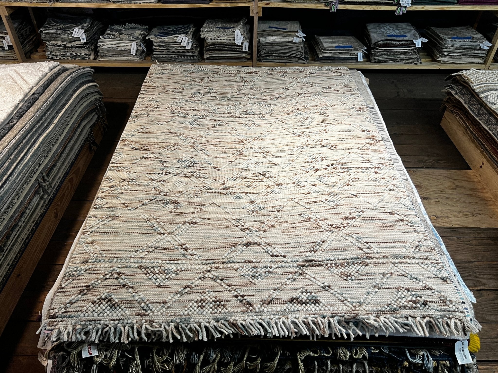 Couvant 5x7.9 Handwoven Beige Loop | Banana Manor Rug Factory Outlet