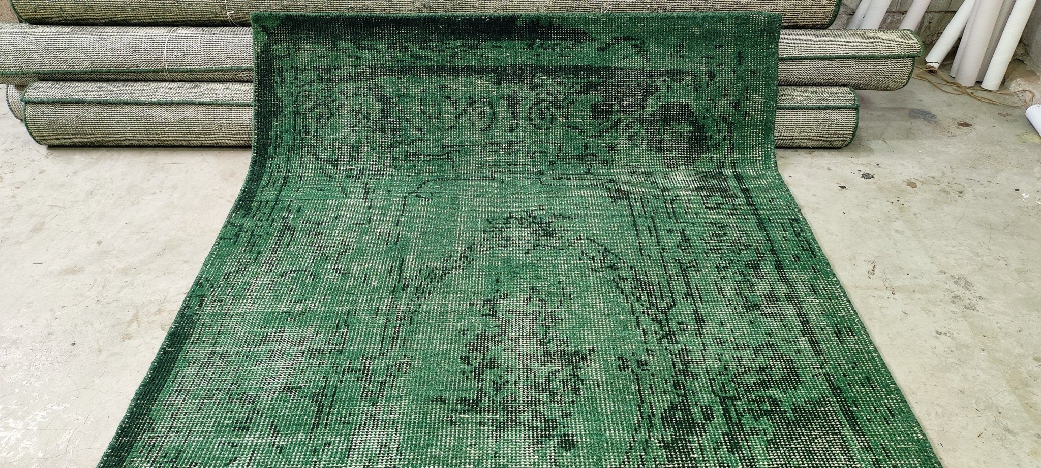 Craig Parker Hand-Knotted Modern Green Abstract 5x8 | Banana Manor Rug Company