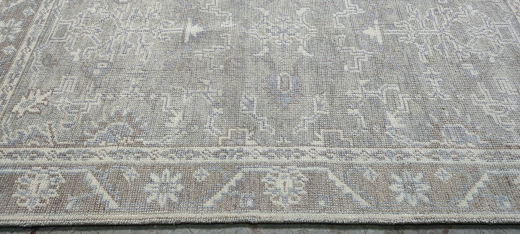 Cyndi Wood 4x6 Hand Knotted Silver & Grey Turkish Oushak | Banana Manor Rug Factory Outlet