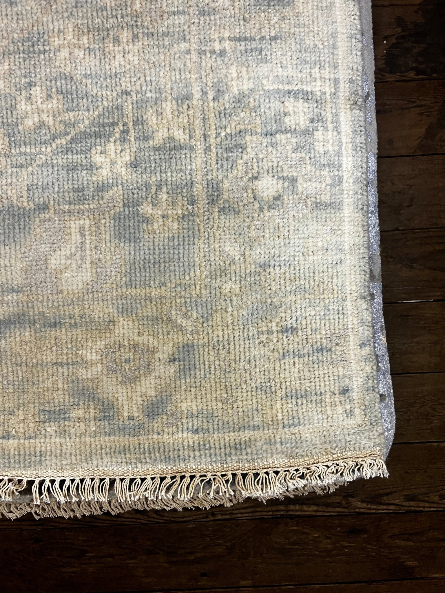 Cynthia O'Hara Hand-Knotted Oushak Rug Aqua and Silver O'Hara 4x6 | Banana Manor Rug Company