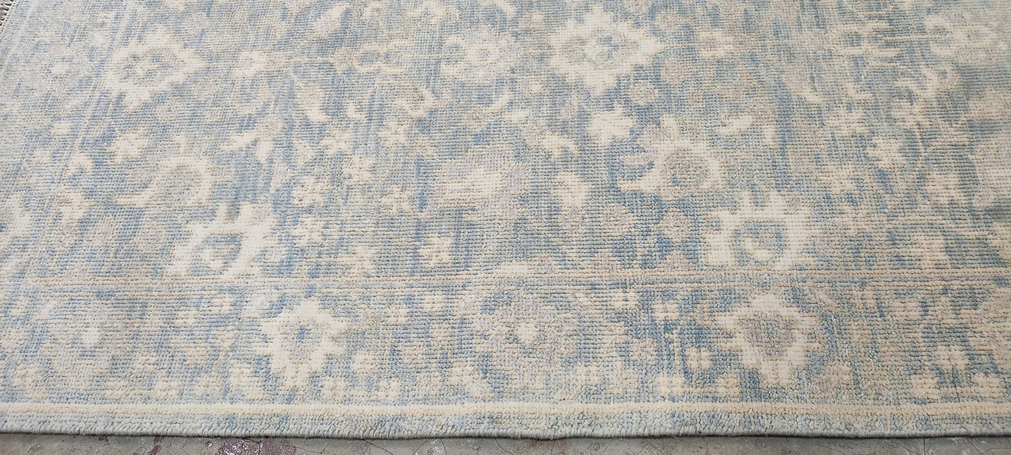 Cynthia O'Hara Hand-Knotted Oushak Rug Aqua and Silver O'Hara 4x6 | Banana Manor Rug Company