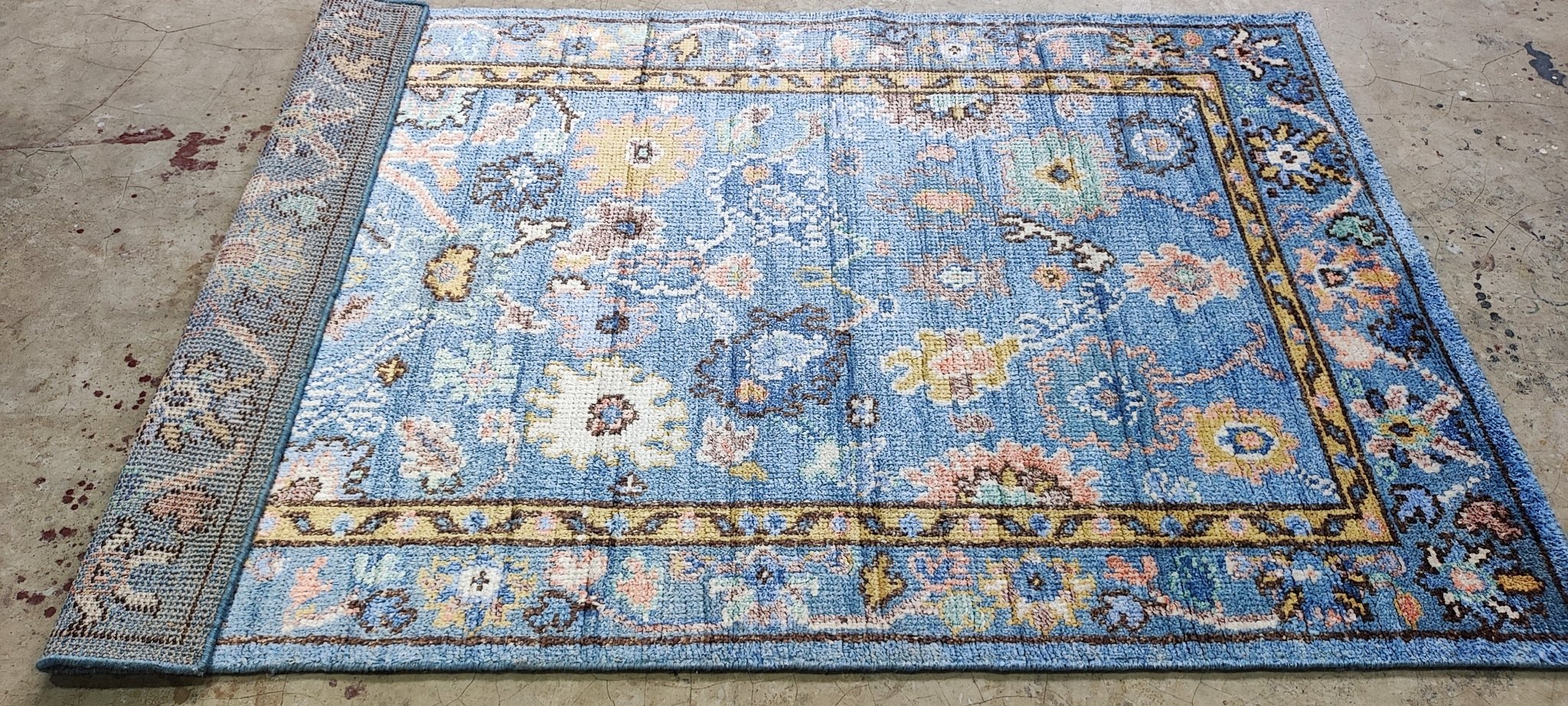 Daffodil 4x6 Light Blue Oushak | Banana Manor Rug Factory Outlet