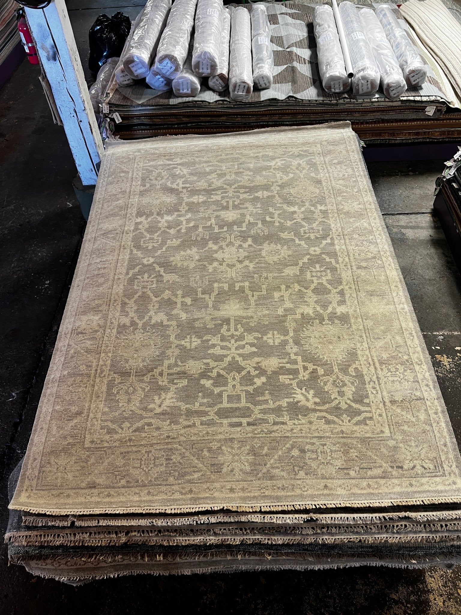 Dalene 6x9 Hand-Knotted Grey & Silver Turkish Oushak | Banana Manor Rug Factory Outlet