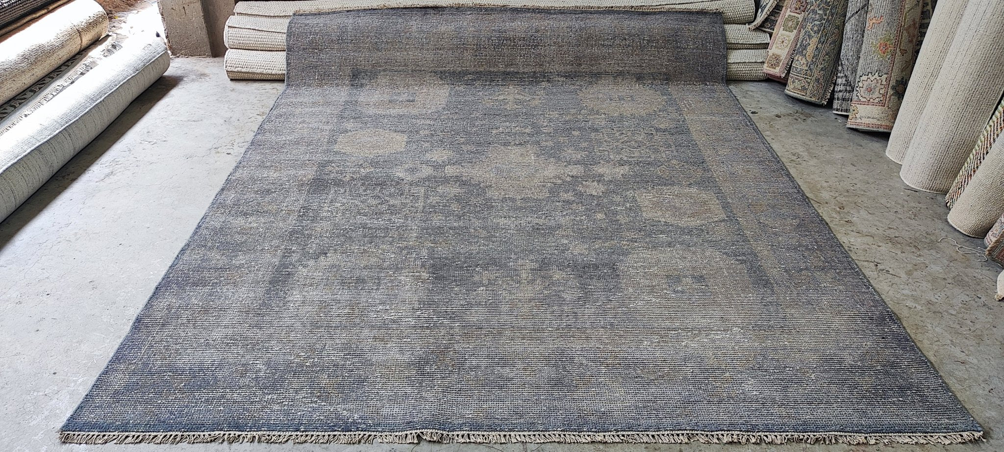 Daliah 7.9x10 Hand-Knotted Dark Grey Oushak | Banana Manor Rug Factory Outlet