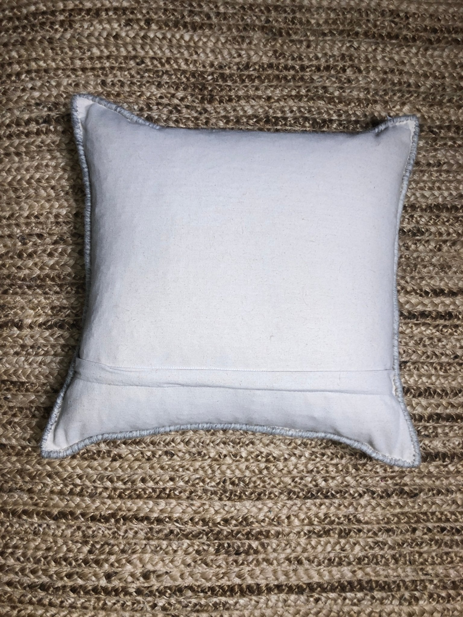 Damita Grey, White and Beige Hand-Knotted Pillow | Banana Manor Rug Company