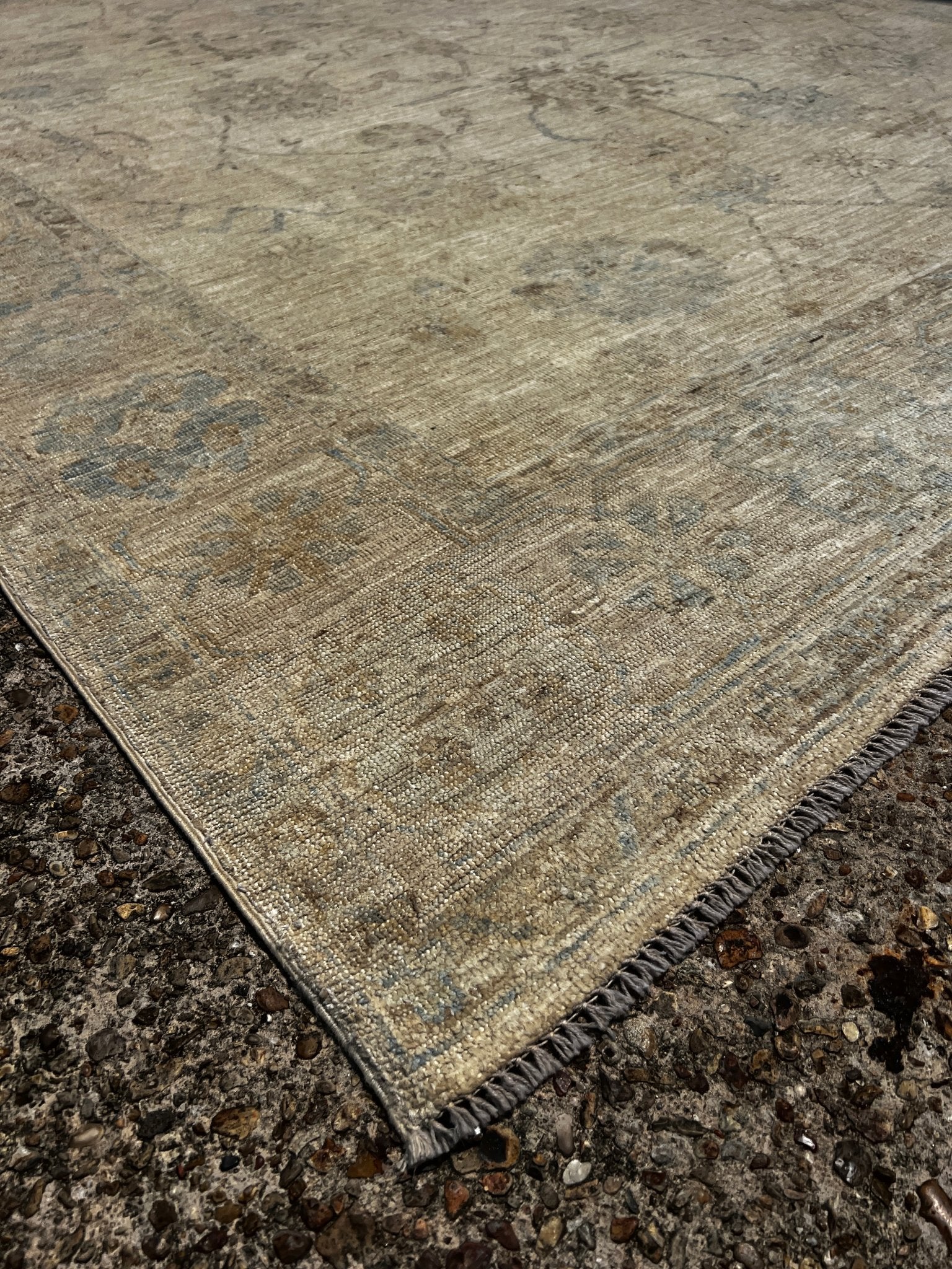 Damsa Hand-Knotted White Washed Afghani Oushak Rug 8x10 | Banana Manor Rug Factory Outlet