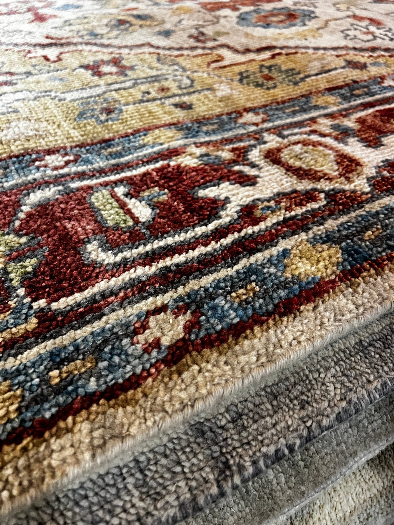 Dana Bass 7.9x9.9 Ivory and Rust Hand-Knotted Oriental Rug | Banana Manor Rug Factory Outlet