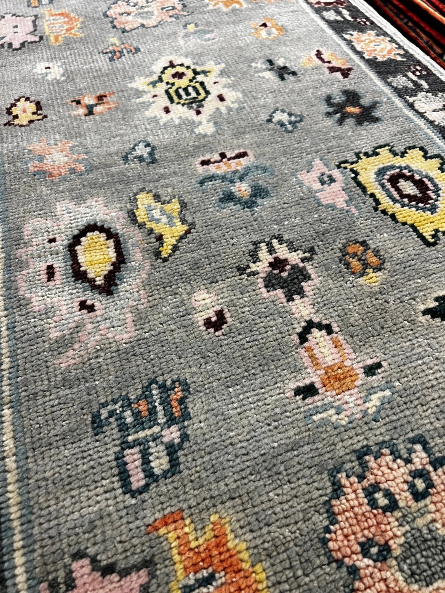 Danica 2.6x10 Blue and Light Blue Hand-Knotted Oushak Runner | Banana Manor Rug Company