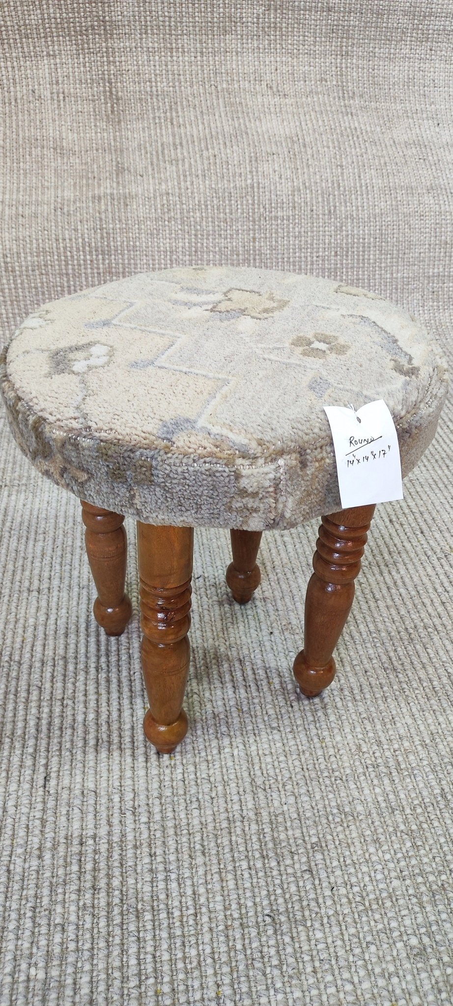 Danielle Darrieux 14x14x7 Wooden Upholstered Stool | Banana Manor Rug Factory Outlet