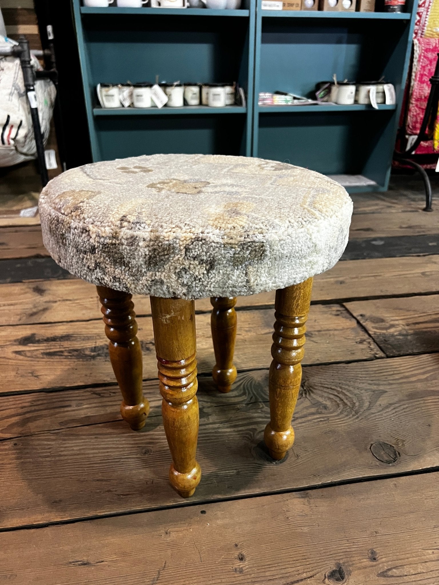 Danielle Darrieux 14x14x7 Wooden Upholstered Stool | Banana Manor Rug Factory Outlet