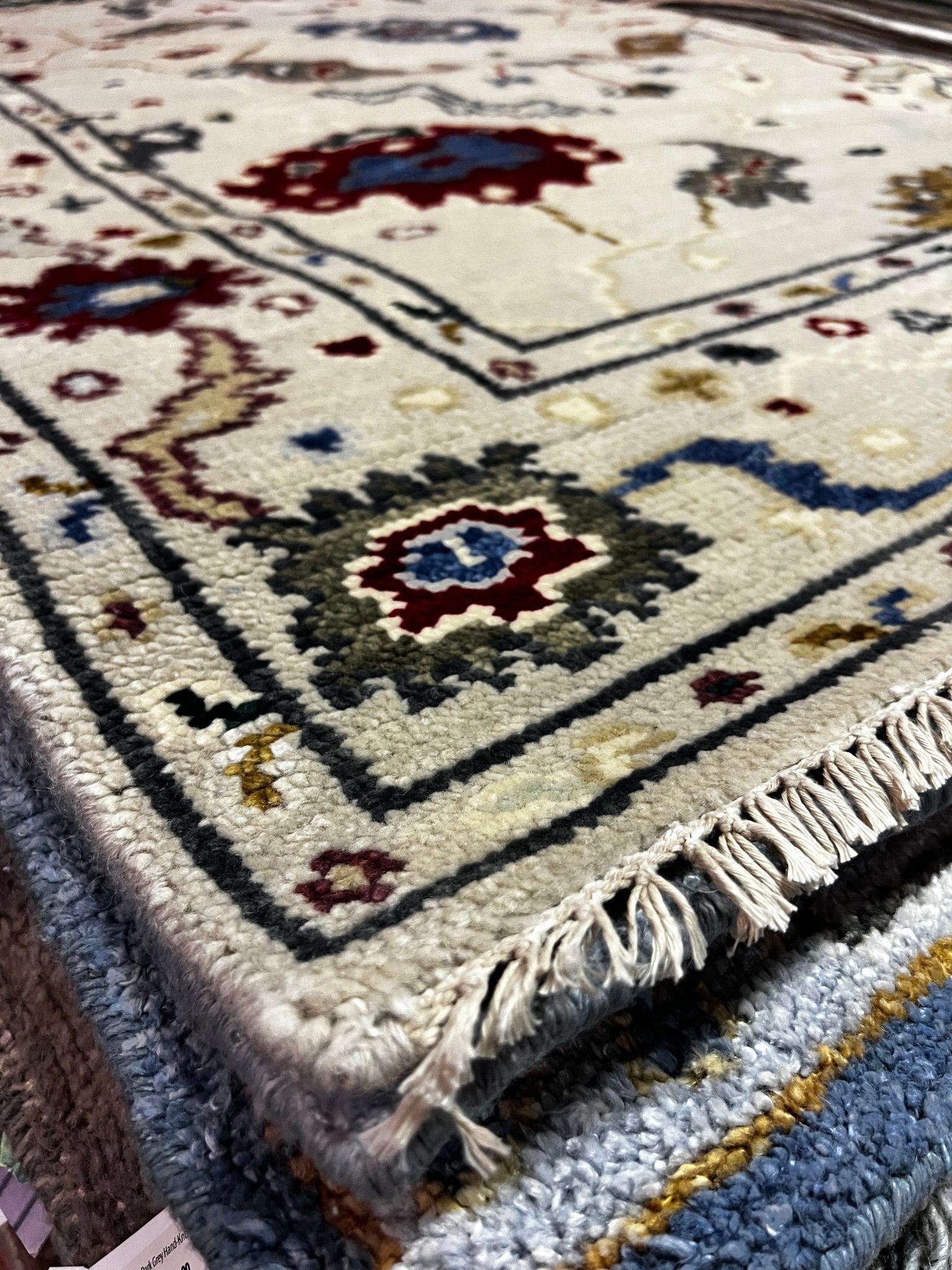 Darby 4.6x6.3 Hand-Knotted Silver Oushak | Banana Manor Rug Factory Outlet