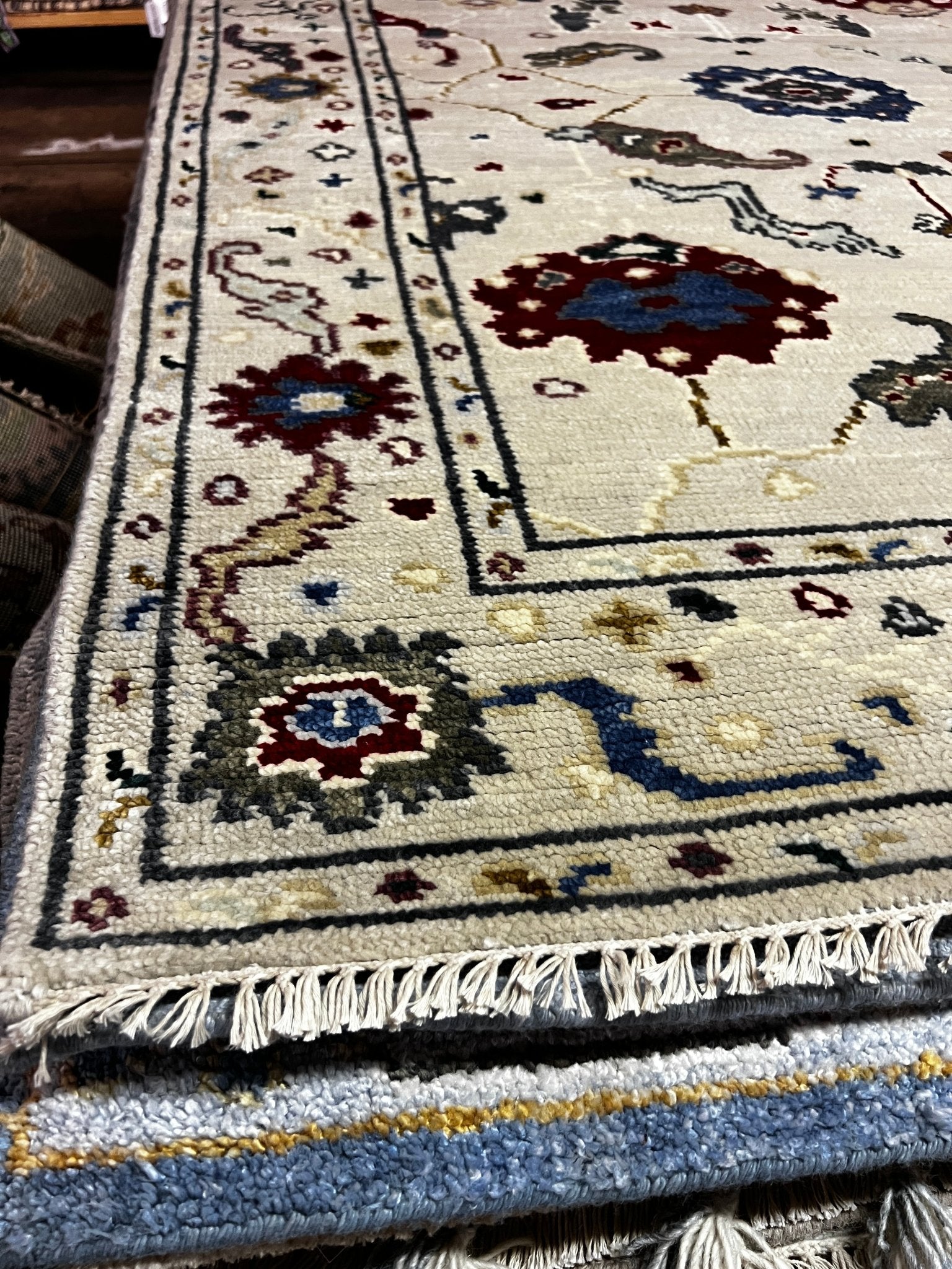 Darby 4.6x6.3 Hand-Knotted Silver Oushak | Banana Manor Rug Factory Outlet