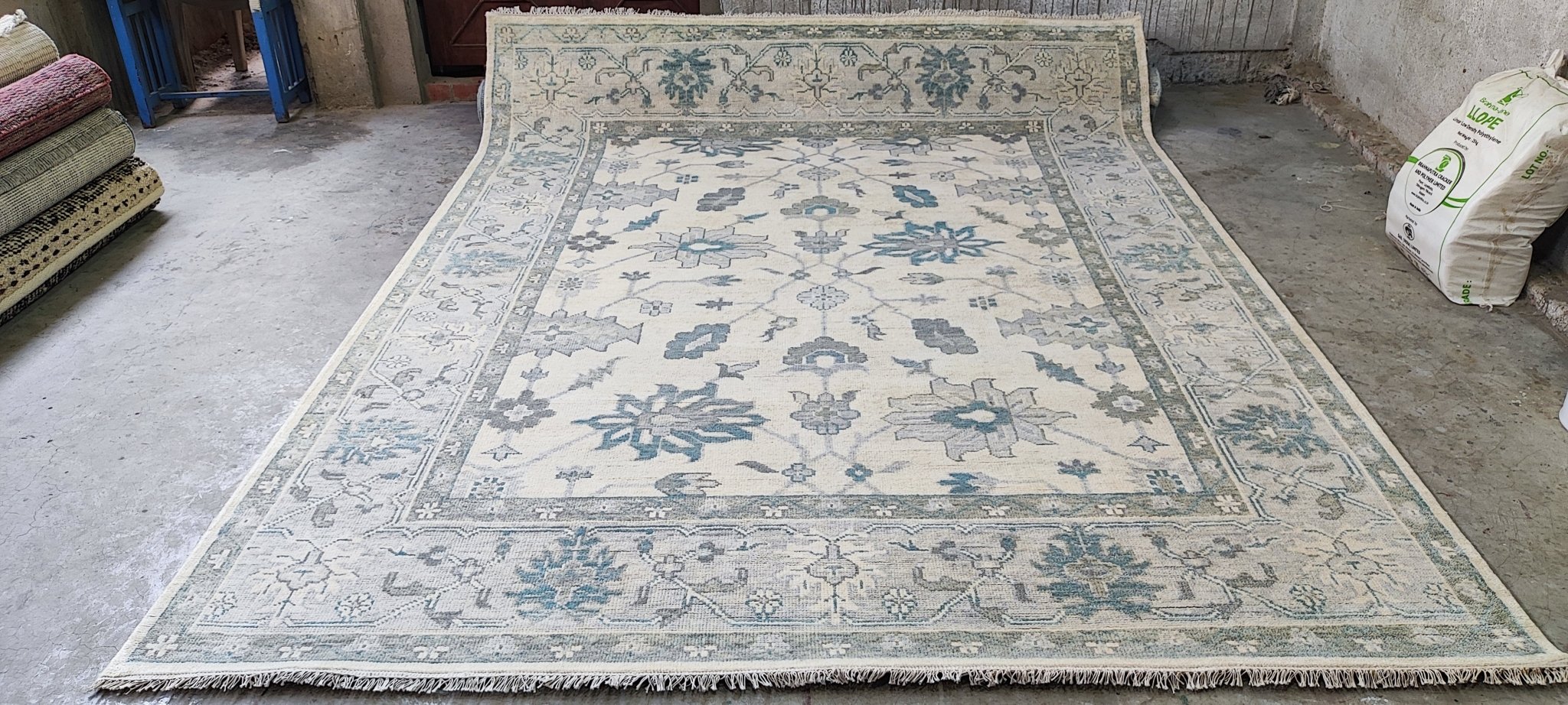 Dasha 8x10.6 Ivory Grey Oushak | Banana Manor Rug Factory Outlet