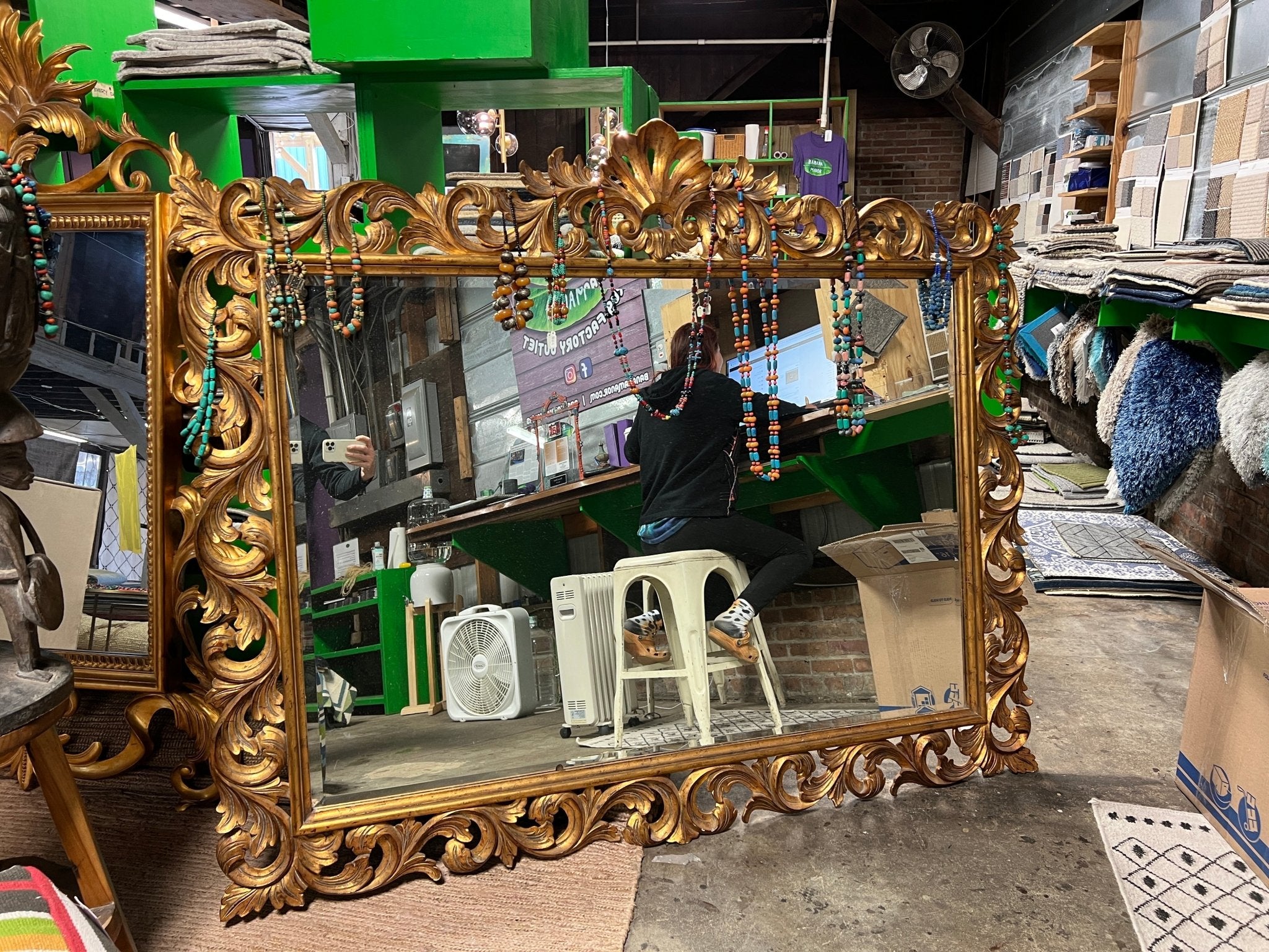 Dauphine 5.9 x 5 Hand Carved Gilded Mirror | Banana Manor Rug Company