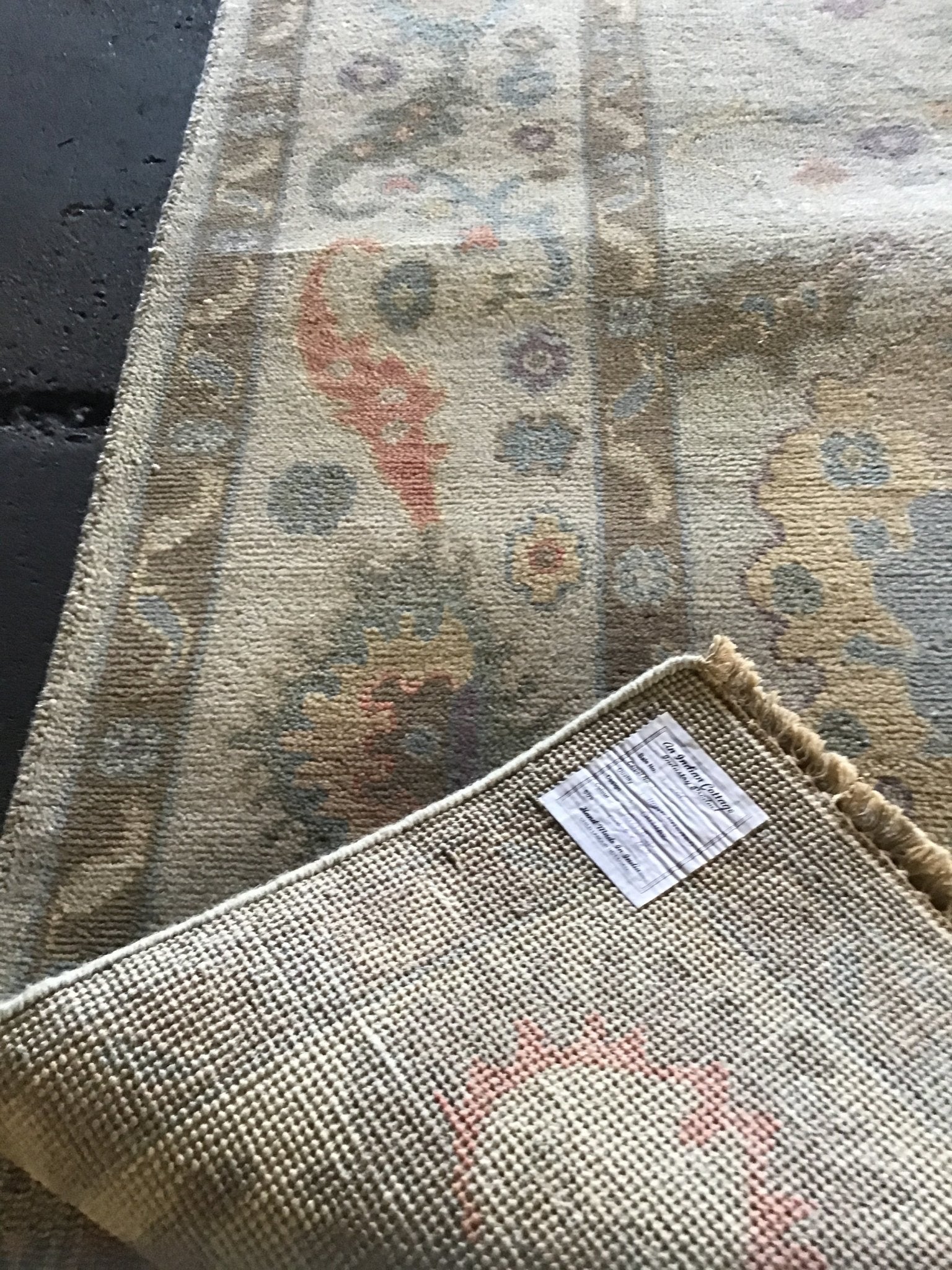 Dawn 8x10.3 Grey and Beige Hand-Knotted Oushak Rug | Banana Manor Rug Company