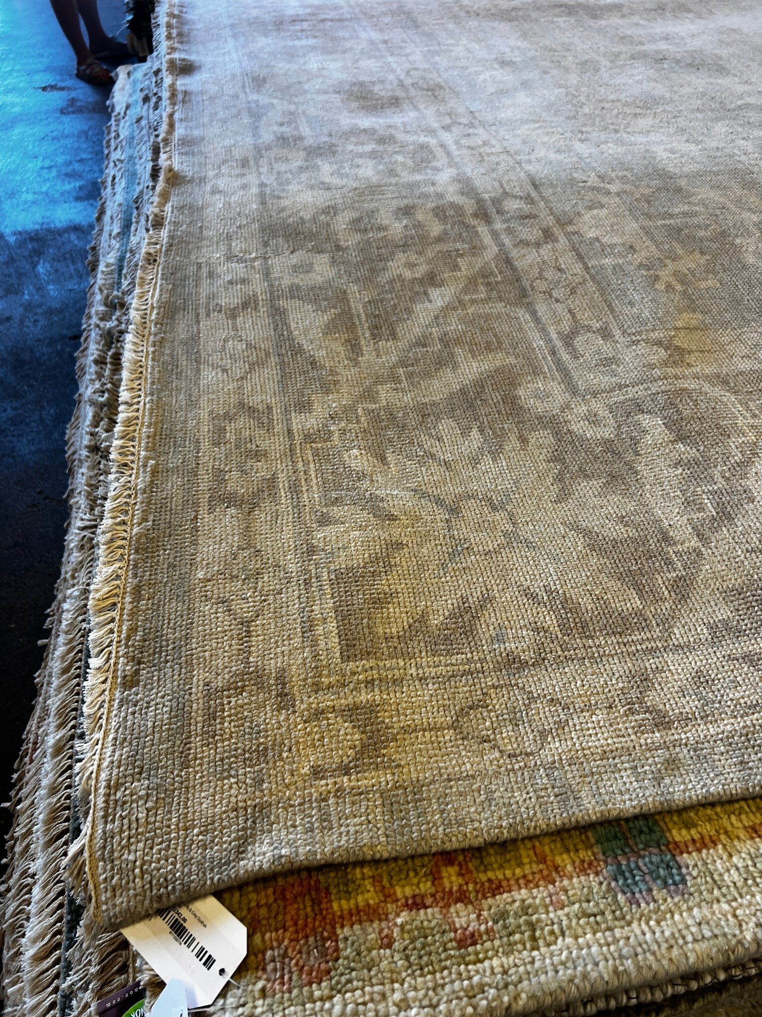 Debbi 11.6x14.9 Hand-Knotted Silver Grey Turkish Oushak | Banana Manor Rug Factory Outlet
