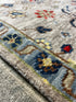 Deborah Francois 2.6x12.6 Ivory and Light Blue Hand-Knotted Oushak Runner | Banana Manor Rug Factory Outlet