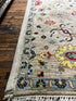 Deborah Francois 2.6x12.6 Ivory and Light Blue Hand-Knotted Oushak Runner | Banana Manor Rug Factory Outlet