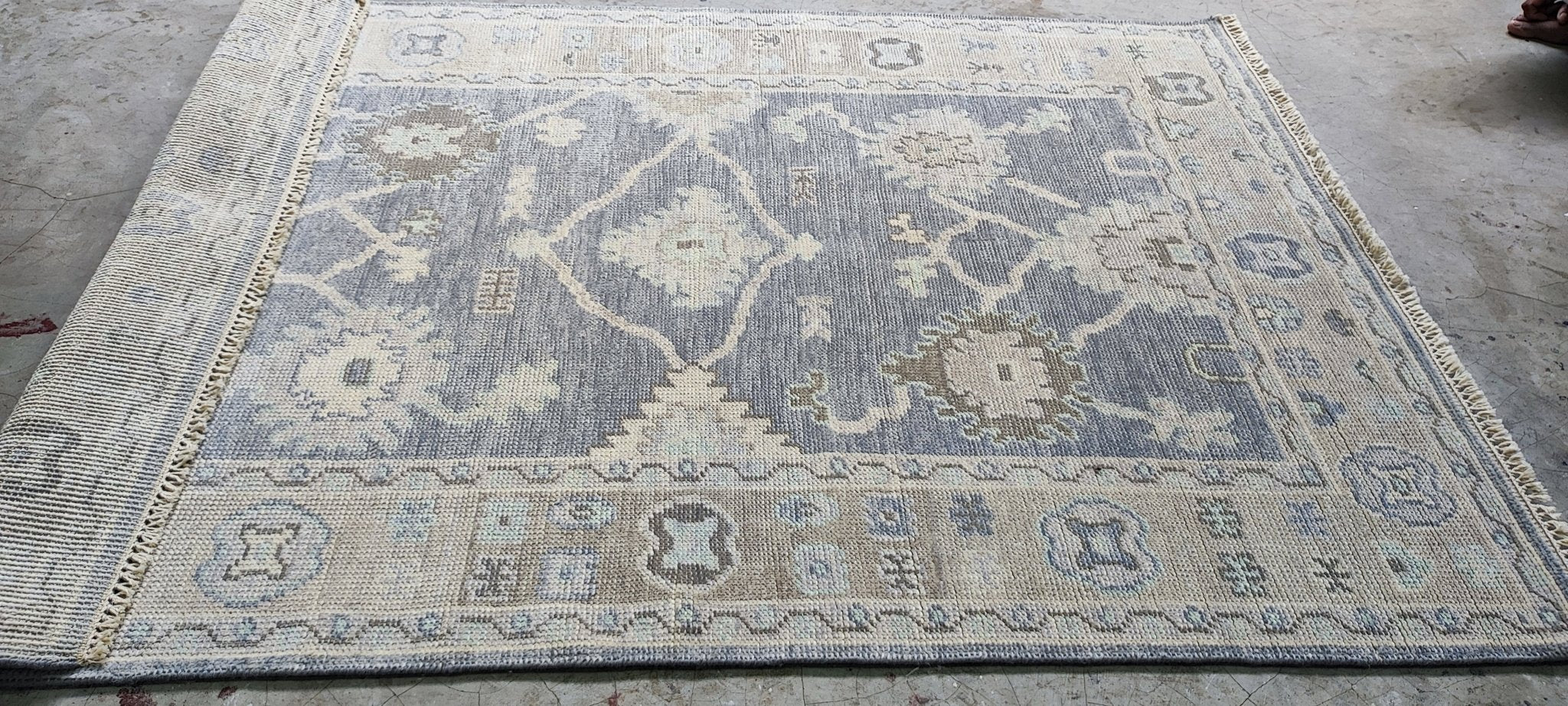 Debra Jo Fondren 4x6 Hand Knotted Grey & Silver Turkish Oushak | Banana Manor Rug Factory Outlet