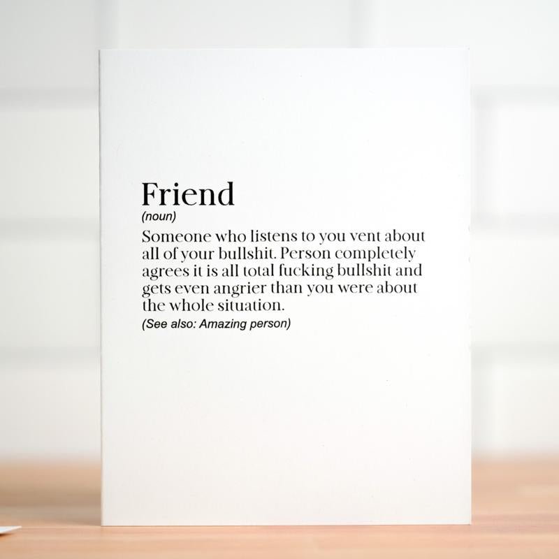 Definition of Friend... Besties Card. | Banana Manor Rug Company