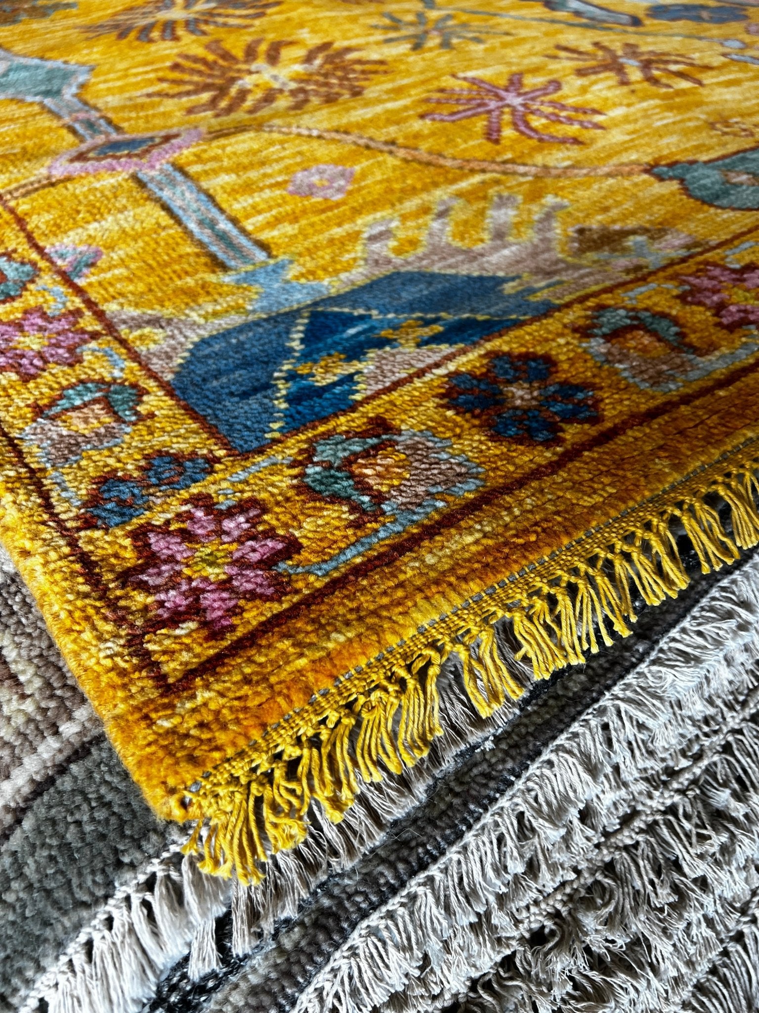 Demetra 12x12 Hand-Knotted Marigold Oushak | Banana Manor Rug Factory Outlet