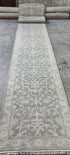 Demetra 2.6x19.9 Hand Knotted Grey & Silver Turkish Oushak | Banana Manor Rug Factory Outlet