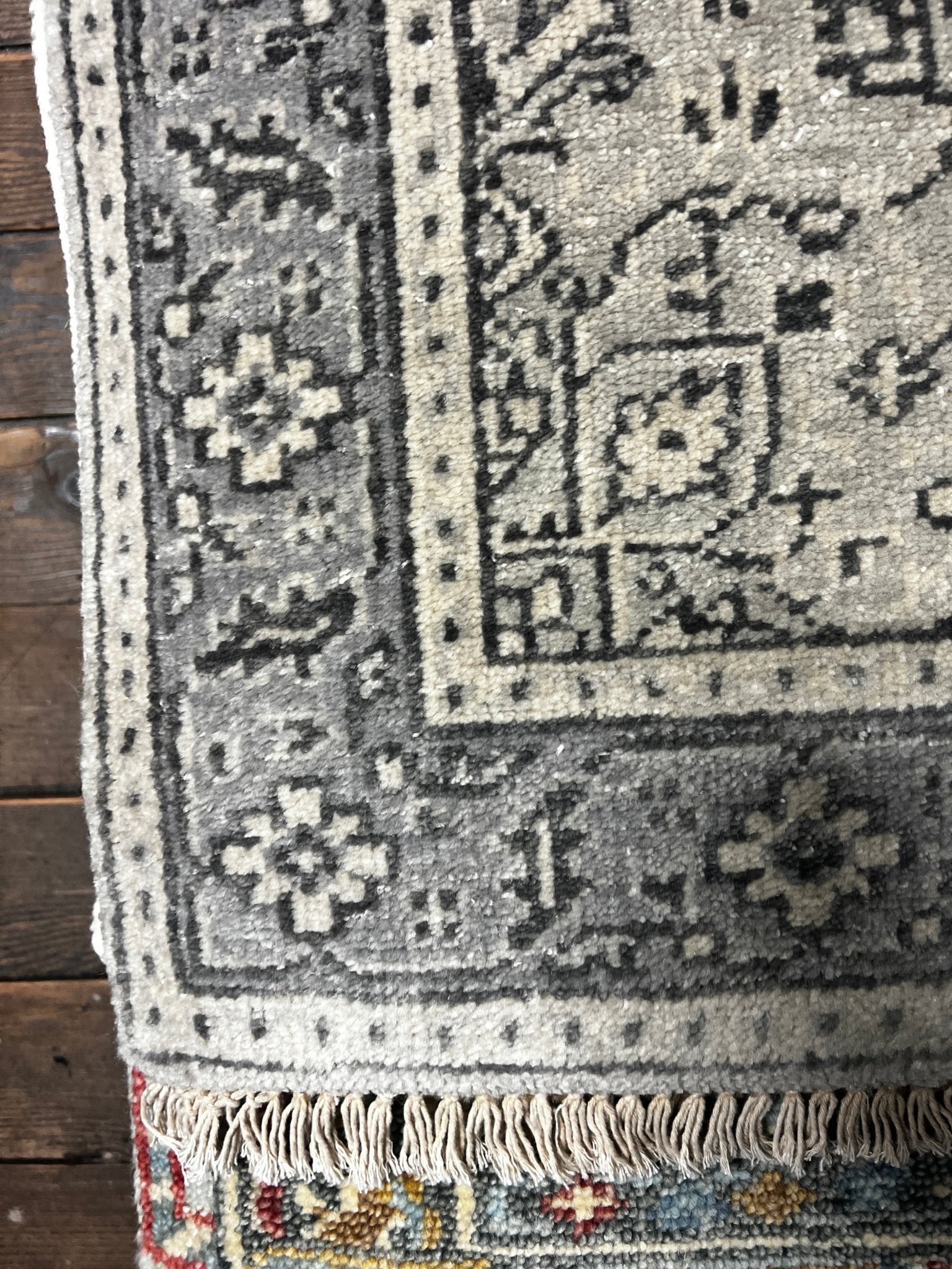 Denise McGaha 2.9x9 Grey and Silver Hand-Knotted Oushak Runner | Banana Manor Rug Factory Outlet