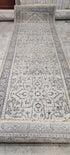 Denise McGaha Grey and Silver Hand-Knotted Oushak Runner 2.9x9 | Banana Manor Rug Company