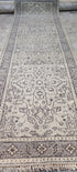 Denise McGaha Grey and Silver Hand-Knotted Oushak Runner 2.9x9 | Banana Manor Rug Company