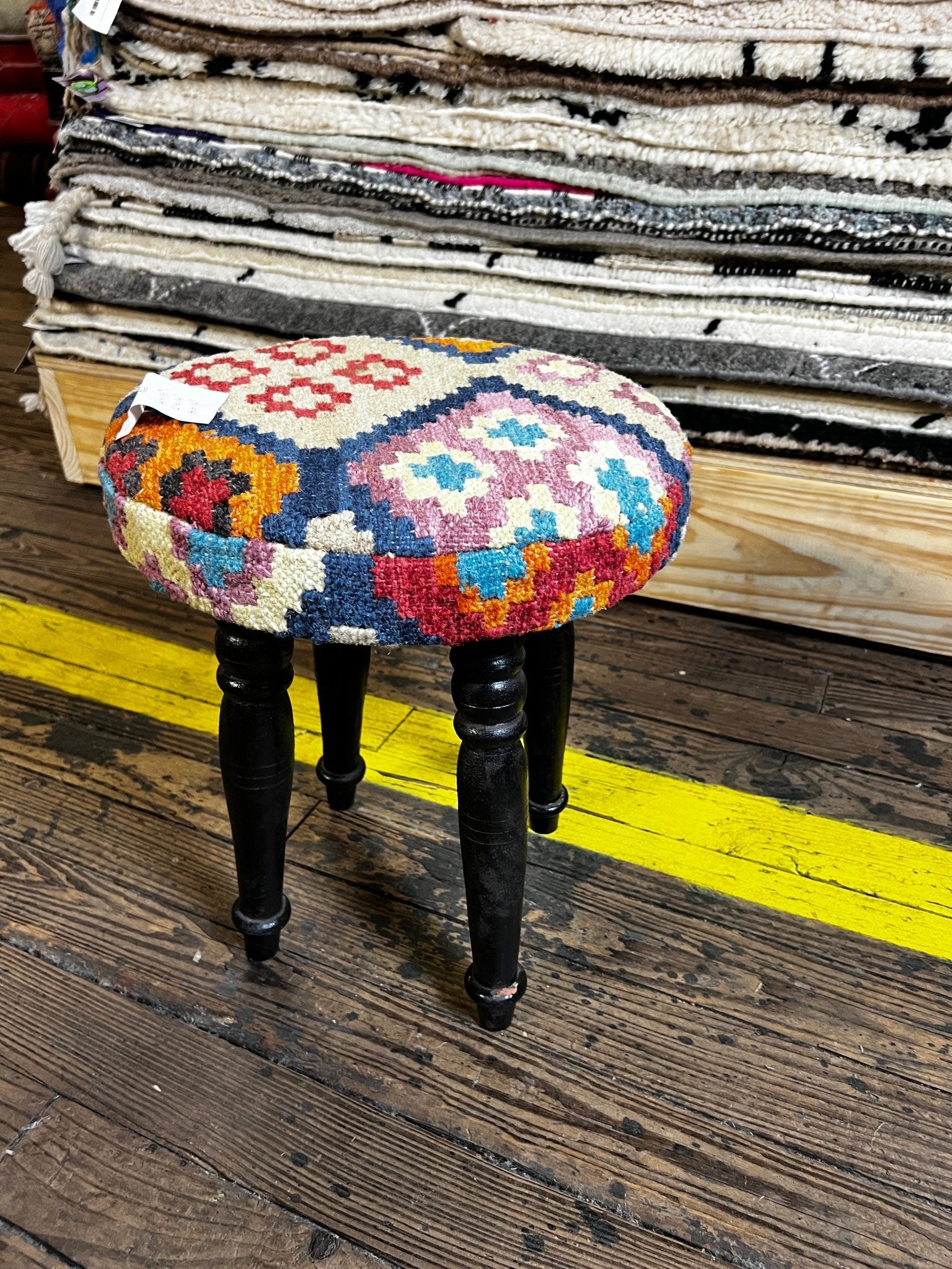 Devin Lima Wooden Upholstered Stool 14x14x16 (Assorted Styles) | Banana Manor Rug Company