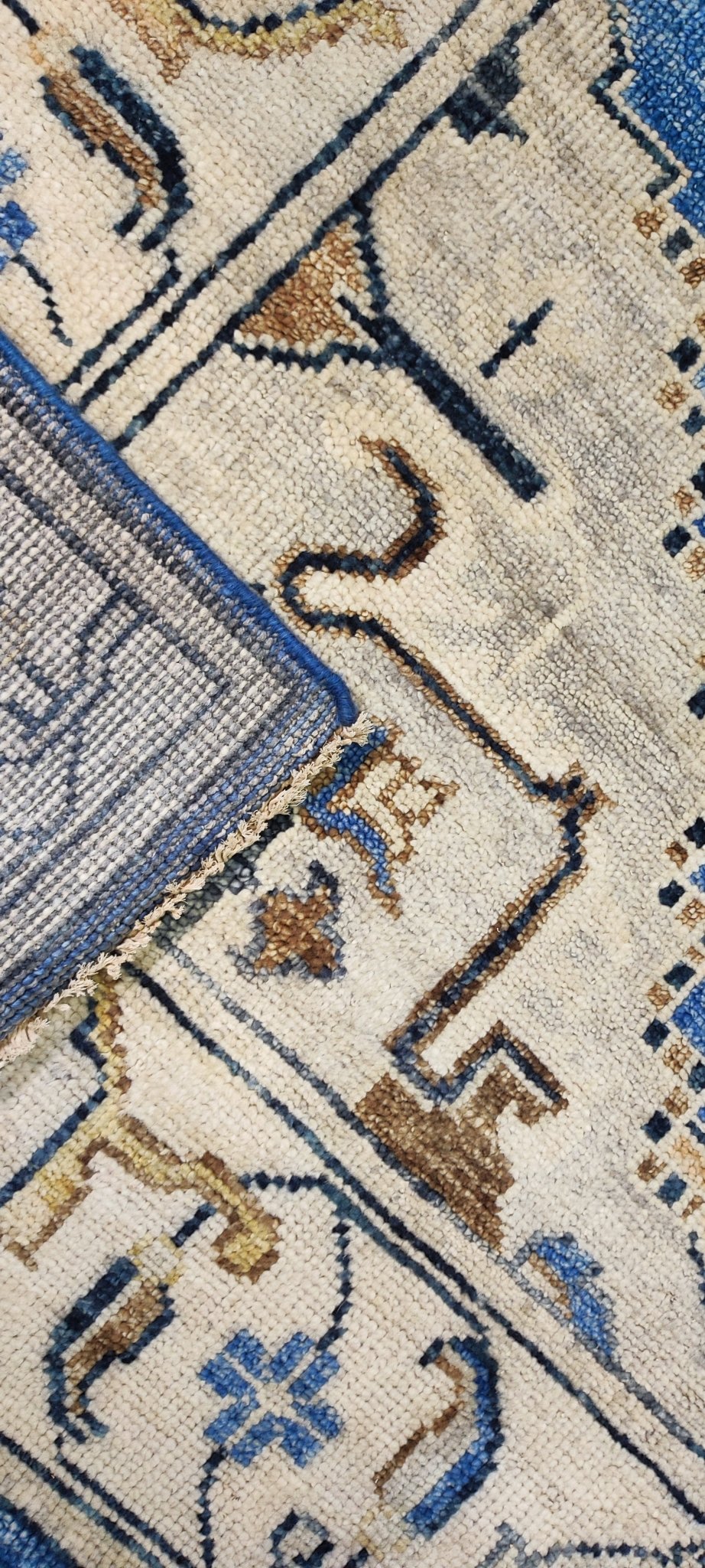 Dixie Evans 8x10 Hand Knotted Blue & Beige Serapi | Banana Manor Rug Factory Outlet