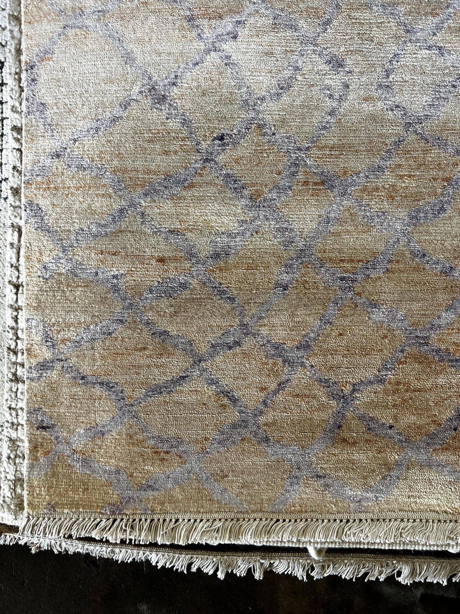 Donald O'Connor Hand-Knotted Modern Rug Gold and Blue 9x12.9 | Banana Manor Rug Company