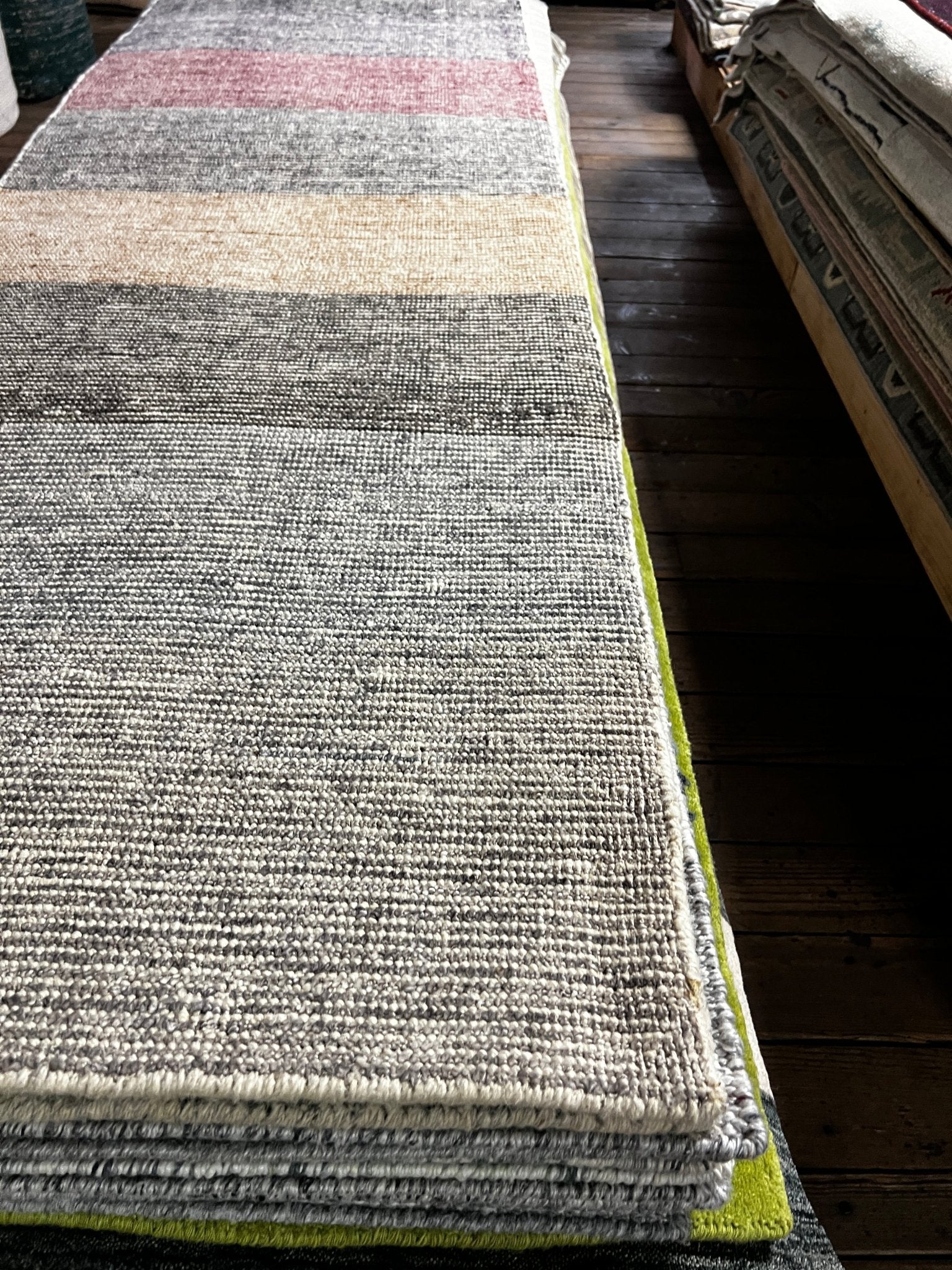 Doris 2.6x7.9 Striped Hand-Knotted Runner | Banana Manor Rug Factory Outlet