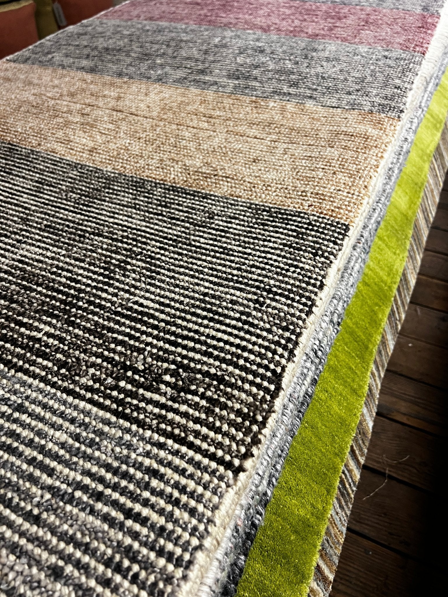 Doris 2.6x7.9 Striped Hand-Knotted Runner | Banana Manor Rug Factory Outlet